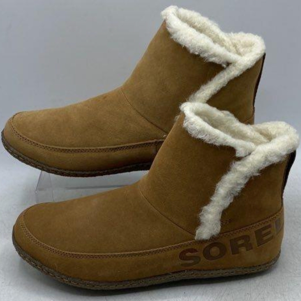 Sorel Nakiska Tan Winter Boots with White Trim Size 10 MSRP $104.95 - Picture 6 of 13